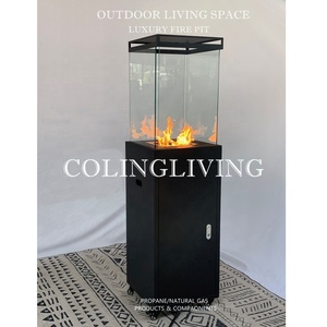 COLL001 16.5 pouces noir <span class=keywords><strong>propane</strong></span> gpl foyer carré <span class=keywords><strong>cube</strong></span> chauffage extérieur cheminée jardin patio pont - Product Image 3