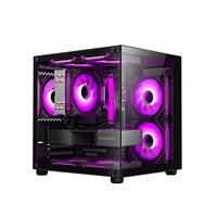 Mid Tower Gaming PC Case Panel frontal curvo Vista completa Gaming Computer Cases Support 240mm Liquid Cooler M-ATX PC Case Computer