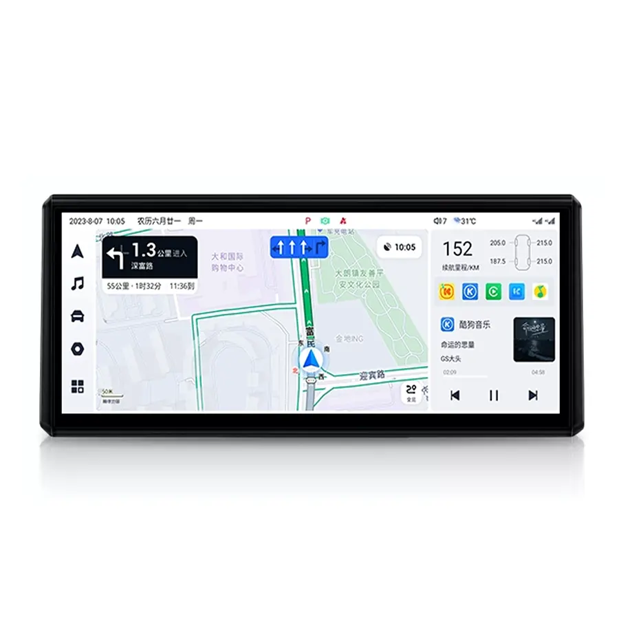 Android GPS Navigation for Toyota Land Cruiser LC300 Central Control 360 Panoramic 12.3 Inch Auto Radio Android Carplay Screen