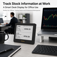 Kylendar Mini 4.2" Layar E-Paper WiFi Pemantau Saham Otomatis Terupdate untuk Kantor Rumah Meja Trading Monitor Real-Time