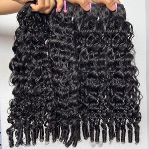 Vente en gros d'extensions de cheveux vierges vietnamiennes Remy faisceaux de cheveux eurasiens bouclés à double trame avec alignement des cuticules - Product Image 2