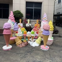 Sculpture de bonbons personnalisée en fibre de verre : Sucette, Glace, Gâteau, Macaron, Canne en sucre pour décoration extérieure de Noël