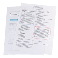 Carpeta Protectora de Documentos Transparente de PVC E310, de Una Sola Hoja y Una Sola Página, con Bolsillo para Archivos en Forma de L para Carpetas A4 de Dos Páginas