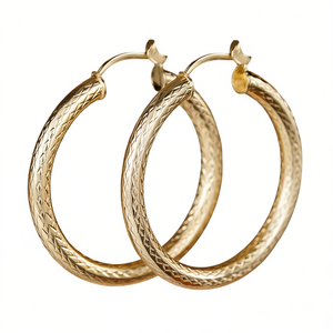 Pendientes de Aro Dorados E4450, Aleación de Zinc, Estilo Clásico, Joyería de Moda Unisex - Product Image 1