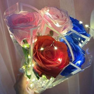 Light up Rose <b>Bouquet</b> Led Glowing <b>Artificial</b> Silk Flowers Valentines Mother's Day Gift for Home Wedding Table Centerpieces Party - Product Image 3