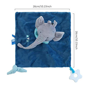<span class=keywords><strong>Z625</strong></span> mignon éléphant personnage bébé Animal câlin couverture avec anneau de dentition en Silicone apaiser bébé sommeil câlin couverture - Product Image 3