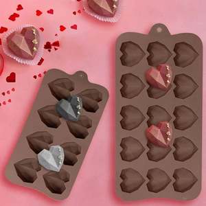 Usa Mairun 15/8 Cavity Diamond Heart Ceramic Chocolate Nozzle 3D Heart Cake Accessories DIY Ice Cubes Biscuit <b>Pastry</b> <b>Baking</b> Kit - Product Image 3