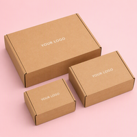 Boîte d'expédition pliable en carton kraft écologique, durable, naturelle, avec logo personnalisé