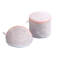Sac de lavage en maille nid d'abeille en polyester avec fermeture éclair pour lingerie et sous-vêtements