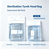 CE Sachets dentaires pour patient, Pack d'instruments, Pack de draps chirurgicaux, Pack de kit de procédure, Sachet Tyvek à bande de fixation