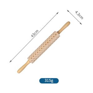 المصنع مباشرة عالية الجودة الخشب المتداول عصا شكل نجمة المطاط الخشب دبابيس اللف طويلة الأمد عصا خشبية - Product Image 2