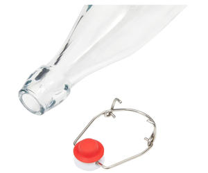 Bouteilles en verre <span class=keywords><strong>Grolsch</strong></span> rondes carrées de 500 ml avec bouchon à bascule, 16 oz, TRANSPARENTES, pour la fabrication de Kombucha, Kefir, <span class=keywords><strong>Bière</strong></span> - Product Image 3