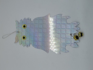 อุปกรณ์ทำสวน <span class=keywords><strong>แผ่น</strong></span>ไล่นกทรง<span class=keywords><strong>นก</strong></span>ฮูก สีสันสดใส ปีกกว้าง พร้อมกระดิ่ง - Product Image 4