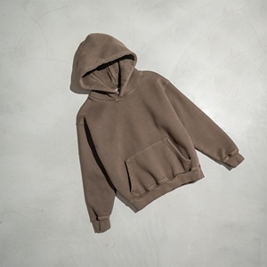 High Quality Cotton Oversize Hoodie <b>Thick</b> Fleece Drop Shoulder Plain Blank Custom Pull a Capuch Sudadera Men Hoodies - Product Image 5