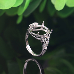 New Design 925 Sterling Silver <strong>Setting</strong> Without Main <strong>Stone</strong> Mounting Rings - Product Image 2
