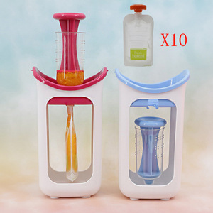 Portable Fruit Vegetable Puree Squeezer For Baby Kids Feeding With 10 Pouches Included - Product Image 1