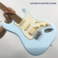 Gitar Elektrik Leher Maple Bodi Poplar 6-Senar Profesional untuk Pelajar, Perjalanan, Ramah Pemula