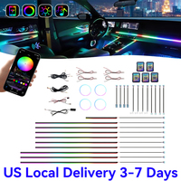 Kit d'éclairage d'ambiance dynamique pour voiture, éclairage intérieur de voiture, puces LED haute densité, contrôle par application, livraison locale aux États-Unis