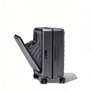 Valigia Rigida Minimalista Bianca in PC con Cerniera, Ruote Girevoli e Portabicchieri, Grande Capacità per Viaggi d'Affari - Product Image 5