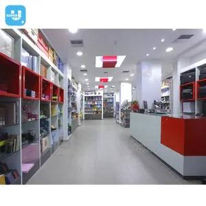 Stationery Shop Furniture Design School Notebooks Display Stand Wall Mounted Book Retail Shop Display Shelves for Student