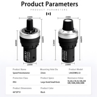 Potentiomètre à bornes à vis LA42DWQ-22 22mm 2K/5K/10K, résistance rotative à vitesse variable, sans soudure requise
