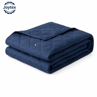 Couverture lestée pour adulte 15 lbs en coton, portable, en peluche, avec remplissage de billes de verre, couette thérapeutique lourde matelassée