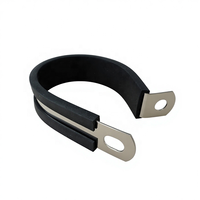 Collier de serrage en acier inoxydable 304 avec doublure en caoutchouc, type P, avec trou pour vis M6 M8, pour l'automobile