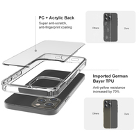 Coque de téléphone antichoc transparente en TPU transparent pour iPhone 16 Plus