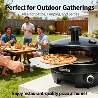 Horno de Pizza a Gas Napoli Stone para Exteriores, Pequeño, 450 C, Profesional, en Oferta, para Restaurante, 16 Pulgadas, 500