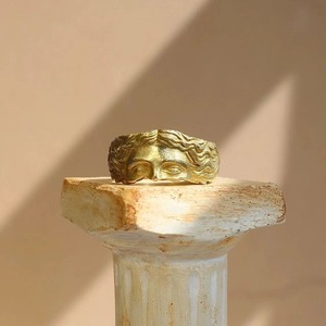 Estilo fresco americano europeo Venta caliente creativo cobre oro plata retrato Venus media cara anillo para hombres mujeres pareja joyería - Product Image 3