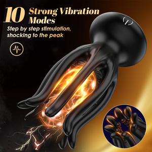 Nouveau style de masturbateur électrique pour homme en forme de pieuvre avec fonction vibrante, dispositif d'entraînement du pénis pour hommes, 10 modes de vibration - Product Image 2