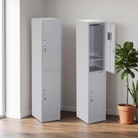 Prix de gros en métal simple 2 portes casier en acier vêtements placard de rangement armoire fer Almirah pour étudiants personnel