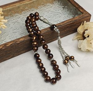 Terço Islâmico com Contas de Vidro Explosivas, Tasbih de 10mm, 33 Peças, Pulseira Colorida, Presente de Ramadan, Atacado - Product Image 6