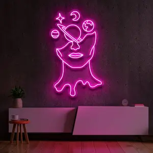 Letrero de neón led acrílico personalizado, letras de neón hechas a medida, luz colgante montada en la pared