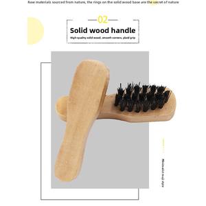 निर्माता थोक होको/ओएम मॉडल 100 जूता ब्रश लकड़ी का हैंडल नायलॉन पीपी ब्रिस्टल फ्लैट हेड सफाई धूल हटाने - Product Image 6