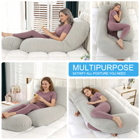 Énorme réduction : Oreiller de grossesse ergonomique pleine grandeur gris foncé pour soulager les jambes agitées et les personnes ayant chaud la nuit