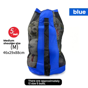 Customized Mesh Design Multiple Sizes Black Blue Drawstring Soccer Ball Storage Bags <strong>Football</strong> Basketball Backpack Training Gear - Product Image 1