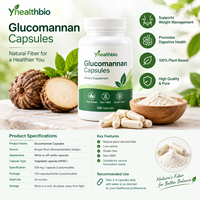 Capsules de Glucomannane en Gros – Extrait de Konjac Riche en Fibres, Coque Végétale, Complément Alimentaire, Produit GMP, ISO22000
