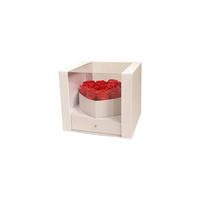 Nouvelle boîte à fleurs en PVC en forme de cœur avec tiroir pour cadeaux