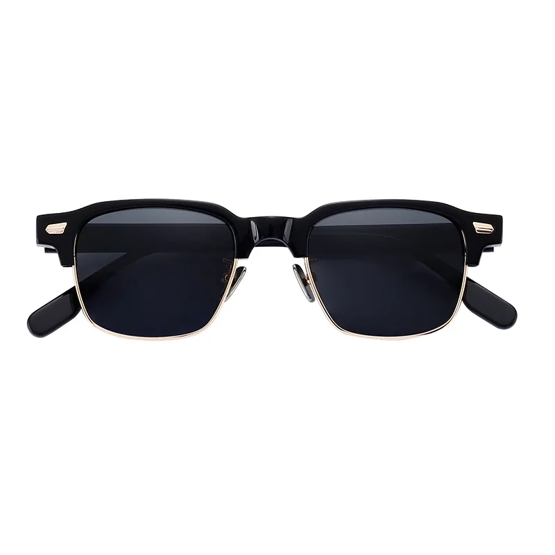 Vintage square men luxury designer custom logo square sun glasses acetate polarized sunglasses