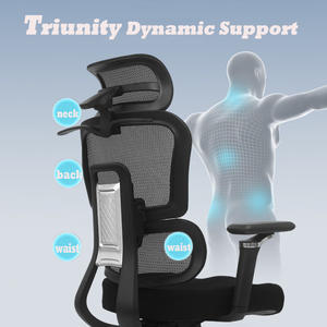 Chaise de bureau de direction ergonomique en maille confortable et bon marché, pivotante, inclinable, avec repose-pieds - Product Image 4