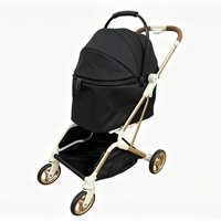 Poussette pour animaux de compagnie personnalisée, pliable, 4 roues, toutes saisons, imperméable, antidérapante, aspect luxueux, portable pour les voyages