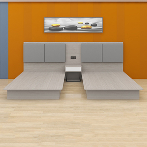 ชุดเตียงไม้แบบโมเดิร์นขนาดเตียงเดี่ยวพร้อมหัวเตียงและโต๊ะข้างเตียง สำหรับโรงแรม 3 ดาว อพาร์ตเมนต์ ทนทาน ราคาประหยัด - Product Image 3