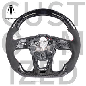 Ajuste para <span class=keywords><strong>Audi</strong></span> New Rs3 Rs4 Rs5 Rs6 Rs7 S3 S4 S5 S6 S7 B9 B8.5 B8 <span class=keywords><strong>A4</strong></span> A6 Original coche modificado LED inteligente <span class=keywords><strong>volante</strong></span> de fibra de carbono - Product Image 1