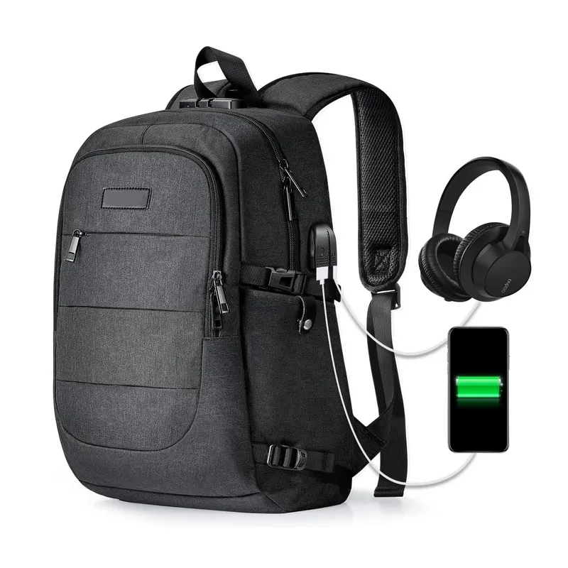 USB Charger Multifunctional For Men Women Shockproof Water Resistant Durable Computers 14 15 inch Laptop Backpack Bag