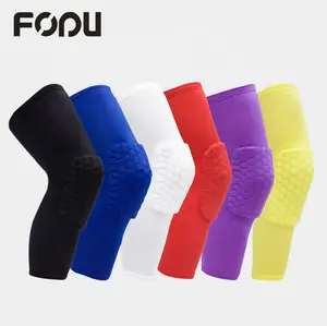 Long Item High Quality Honeycomb Sport Professional Men Knee Support, Elastic Brace Leg Sleeve Fp01-73