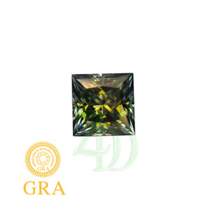 Zdd Diamonds Colored Moissanite Square Princess Cut Blue Green 0.6 3 Carats Lab Created Loose Gemstone GRA Certificate - Product Image 5