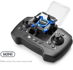 Màu Xanh Màu Lưu Trữ Hộp Thiết Kế 360 Lật Đồ Chơi Máy Ảnh RC Mini Drone 4K Cho Trẻ Em Nhựa Động Cơ Không Chổi Than Tay Điều Khiển 615 Động Cơ 30 M