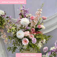 CM-TW006 Arrangement Floral de Fond Artificiel en Soie Rose et Violet pour Mariage et Fêtes