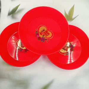 Plato redondo rojo para frutas con diseño de doble felicidad, plato para frutas secas de boda, plato para dulces, plato para frutas para la sala de estar del hogar - Product Image 5